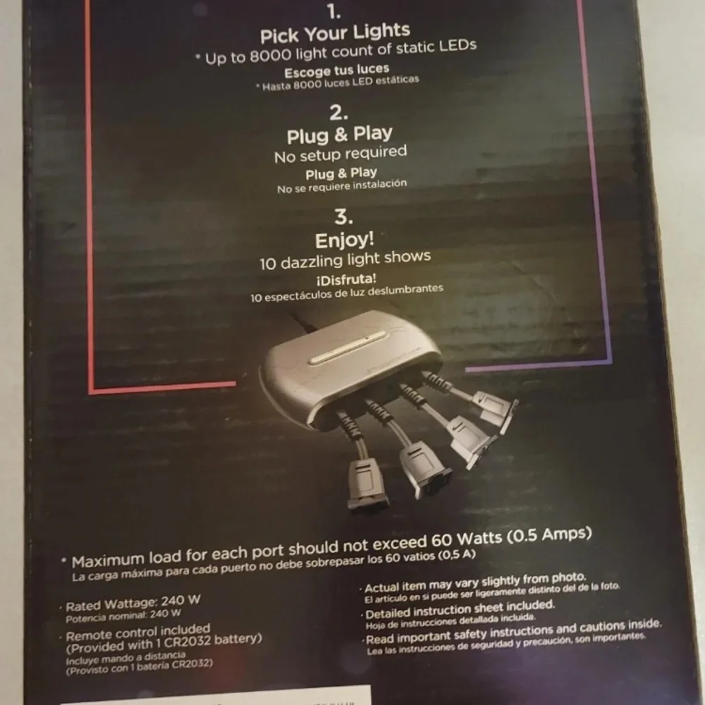 Lumations LED LightWizard 4 Port Connector Plug & Play Light Show Remote Holiday